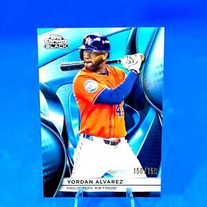 2025 Topps Chrome Black - Yordan Alvarez #58 Blue Refractor Bookend 150/150